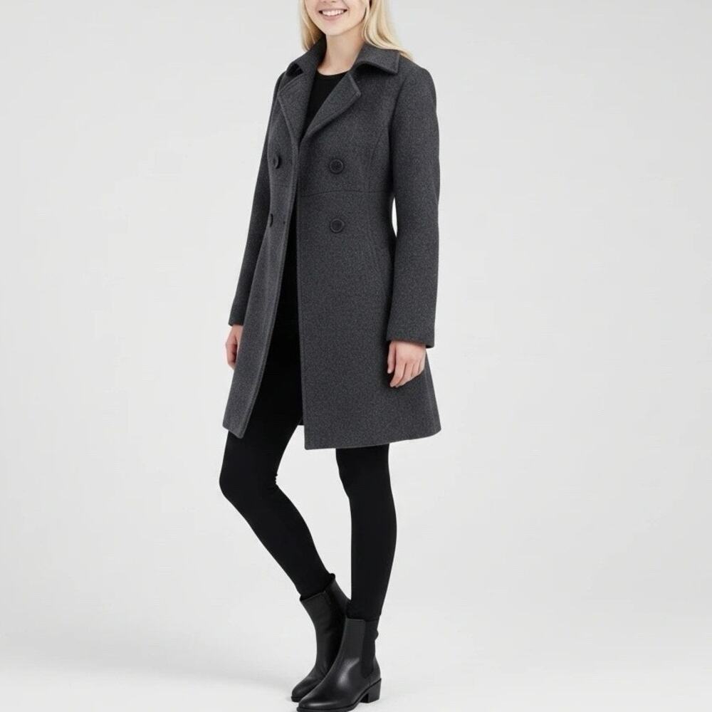 Old Navy Women’s Double-Breasted Peacoat Jacket (Charcoal Gray)